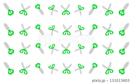 ハサミパターン_ドット絵(緑) ハサミパターン_ドット絵(緑) 131013603