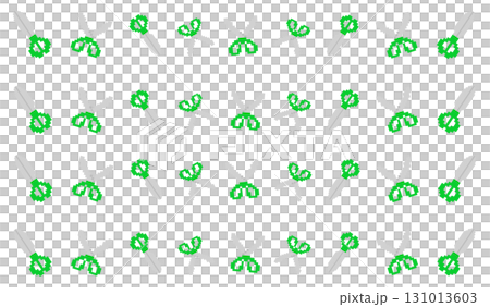 ハサミパターン_ドット絵(緑) ハサミパターン_ドット絵(緑) 131013603