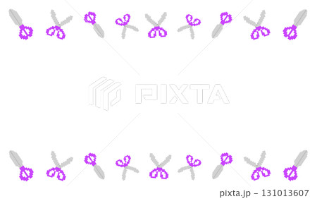 ハサミ_ドット絵フレーム(紫) ハサミ_ドット絵フレーム(紫) 131013607