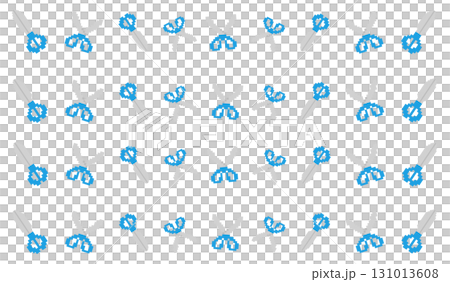 ハサミパターン_ドット絵(青) 131013608