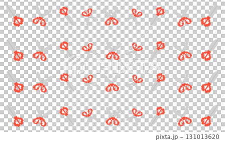 ハサミパターン_ドット絵(赤) ハサミパターン_ドット絵(赤) 131013620