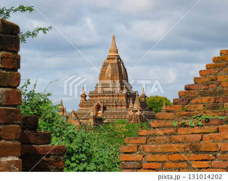 A Buddhist Temple Seen Through Crumbling Walls in Bagan A Buddhist Temple Seen Through Crumbling Walls in Bagan 131014202