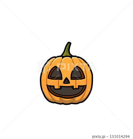 ハロウィン用/かわいい笑顔の小さなジャックオランタン(かぼちゃのお化け)【主線あり】 ハロウィン用/かわいい笑顔の小さなジャックオランタン(かぼちゃのお化け)【主線あり】 131014294