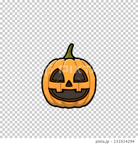 ハロウィン用/かわいい笑顔の小さなジャックオランタン(かぼちゃのお化け)【主線あり】 ハロウィン用/かわいい笑顔の小さなジャックオランタン(かぼちゃのお化け)【主線あり】 131014294