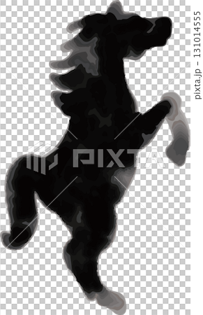 Horse animal sumi-e ink painting calligraphy hand-drawn brush New Year 2026 New Year's card horse Year of the Horse zodiac Japanese style illustration 131014555