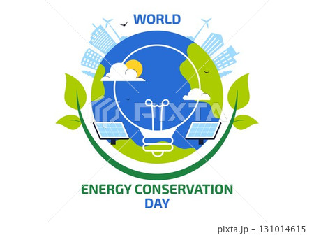 Energy Conservation Day Illustration featuring the Importance of Saving the Planet with Green and Eco Friendly for Maintaining the Global Ecosystem 131014615