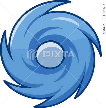 青い竜巻マークのイラスト 131014634
