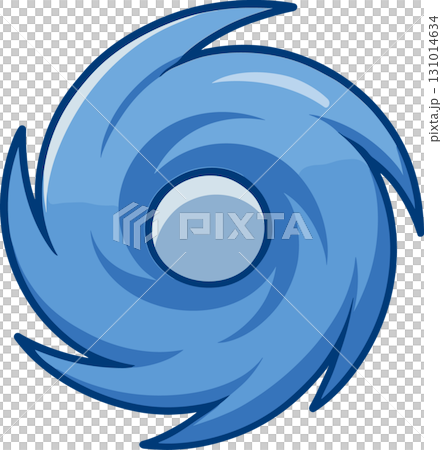 青い竜巻マークのイラスト 131014634
