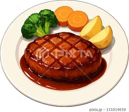 ステーキプレートのイラスト 131014639