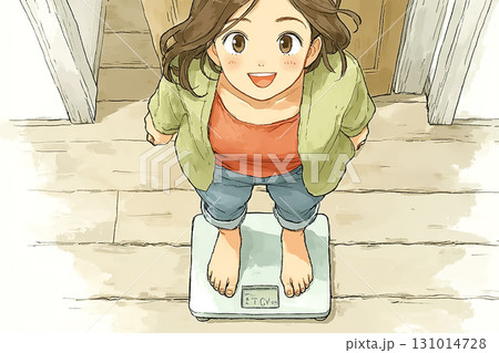 美優シリーズ：体重計に乗る美優の笑顔ダイエットシーン 131014728