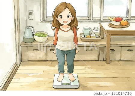 美優シリーズ：体重計に乗る美優の笑顔ダイエットシーン 131014730