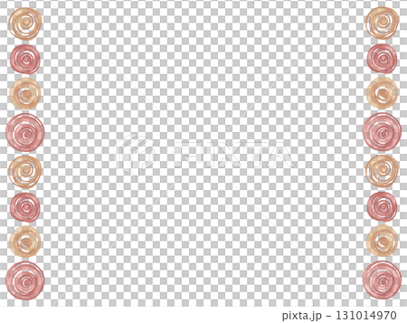 A stylish frame illustration of a rose motif painted in watercolor A stylish frame illustration of a rose motif painted in watercolor 131014970