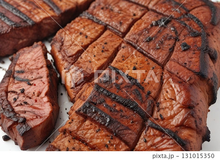 Barbecue. Fried shashlik. Delicious food. Generative ai. 131015350