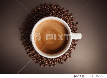 A cup of coffee. Morning drink. Delicious food. Generative ai. 131015385
