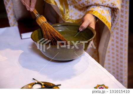 The Preparation for the Ceremony Involving a Sacred Bowl and Brush Is Finally Underway The Preparation for the Ceremony Involving a Sacred Bowl and Brush Is Finally Underway 131015410