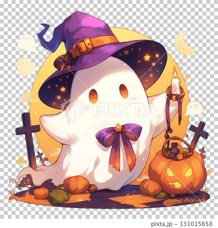 【ハロウィン】おばけのキャンディーナイトのイラスト 131015658
