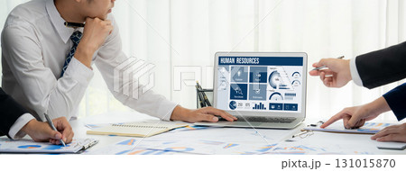 Human resources software on computer screen help employee manage people brisk Human resources software on computer screen help employee manage people brisk 131015870