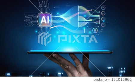 AI Brain Processing Data with Generative Artificial Intelligence Concept Muxer 131015966