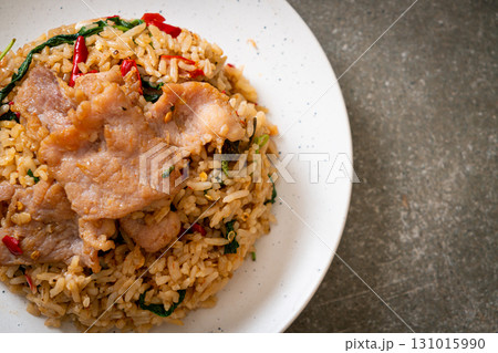 fried rice with Thai basil and pork 131015990