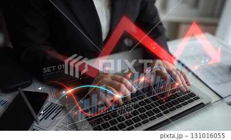 Economic Crisis with Financial Downtrend Arrow and Volatile Market Graph Muxer Economic Crisis with Financial Downtrend Arrow and Volatile Market Graph Muxer 131016055