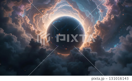 Celestial Embrace: A Planet Shrouded in Galactic Clouds 131016143