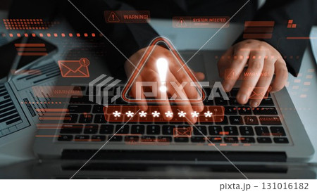 Password security breach warning with red asterisk box Marrow 131016182