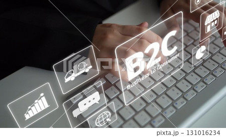 B2C Business Model with Consumer Delivery, Retail, and Growth Icons Muxer B2C Business Model with Consumer Delivery, Retail, and Growth Icons Muxer 131016234
