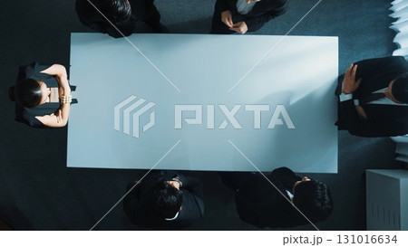 Top view of smart businessman discussing about marketing strategy. Directorate. 131016634