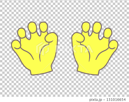 Yellow hand illustration "Grrr!" 131016654