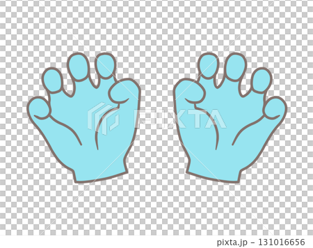 Hand illustration "Grrr!" Light blue Hand illustration "Grrr!" Light blue 131016656