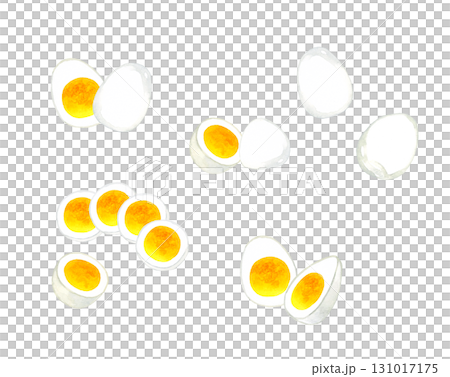 ゆで卵のセット 卵料理の手描き水彩イラスト素材 ゆで卵のセット 卵料理の手描き水彩イラスト素材 131017175