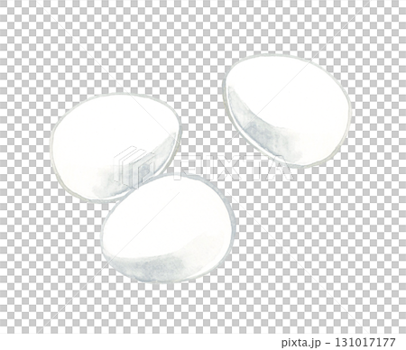 Set of white chicken eggs - Hand-drawn watercolor illustration of egg dishes 131017177