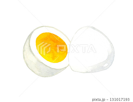 半分に切ったゆで卵 卵料理の手描き水彩イラスト素材 半分に切ったゆで卵 卵料理の手描き水彩イラスト素材 131017193