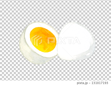 半分に切ったゆで卵 卵料理の手描き水彩イラスト素材 半分に切ったゆで卵 卵料理の手描き水彩イラスト素材 131017193