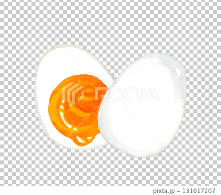 Half-boiled egg (soft-boiled) Hand-drawn watercolor illustration of egg dishes Half-boiled egg (soft-boiled) Hand-drawn watercolor illustration of egg dishes 131017207