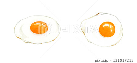 目玉焼きのセット 卵料理の手描き水彩イラスト素材 目玉焼きのセット 卵料理の手描き水彩イラスト素材 131017213