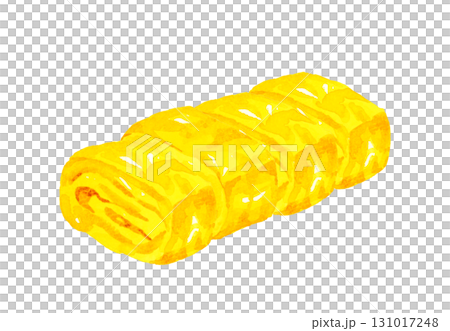 Tamagoyaki - Hand-drawn watercolor illustration of egg dishes Tamagoyaki - Hand-drawn watercolor illustration of egg dishes 131017248