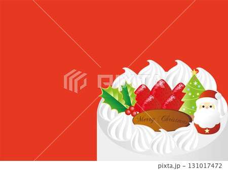 クリスマスケーキのベクターイラスト。サンタクロースとイチゴの飾り。クリスマス、冬、ホリデーのコンセプ クリスマスケーキのベクターイラスト。サンタクロースとイチゴの飾り。クリスマス、冬、ホリデーのコンセプ 131017472