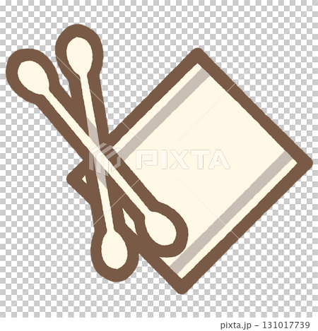 簡單可愛的棉花棒和棉花圖示插圖素材 131017739