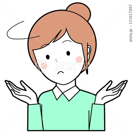 無表情で白を切る女性 131017887