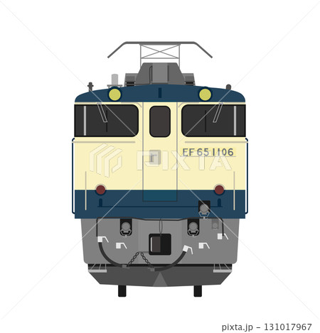 EF65形電気機関車の正面のベクターイラスト(スノープラウ付き) EF65形電気機関車の正面のベクターイラスト(スノープラウ付き) 131017967