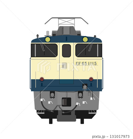 シンプルなEF65形電気機関車の正面ベクターイラスト 131017973