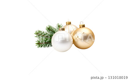 Colorful glass Christmas balls and Christmas tree decorations on white background Colorful glass Christmas balls and Christmas tree decorations on white background 131018019