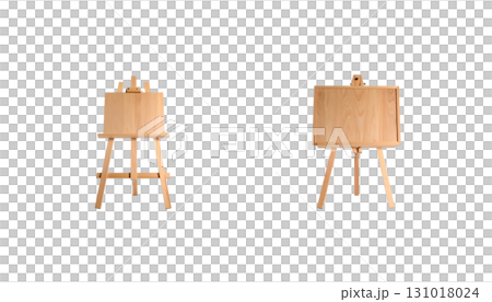 Wooden easel with blank canvas board isolated on white background. Wooden easel with blank canvas board isolated on white background. 131018024