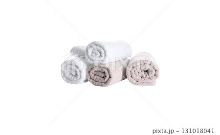 White towel isolated on white background White towel isolated on white background 131018041