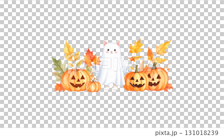 Illustration of an orange Halloween pumpkin with falling leaves and pumpkin harvest border. Illustration of an orange Halloween pumpkin with falling leaves and pumpkin harvest border. 131018239