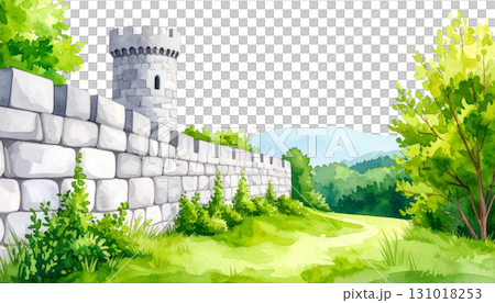 Garden wall isolated on white background 131018253