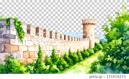 Garden wall isolated on white background 131018255