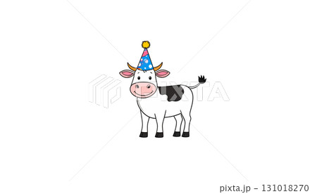 Cute and happy cow cartoon isolated on white background Cute and happy cow cartoon isolated on white background 131018270
