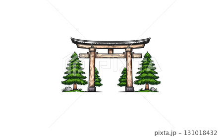 Illustration of a door isolated on a white background 131018432